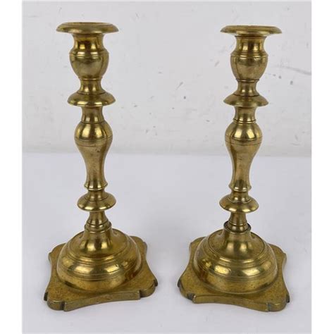 Pair Of Antique Brass Candlesticks