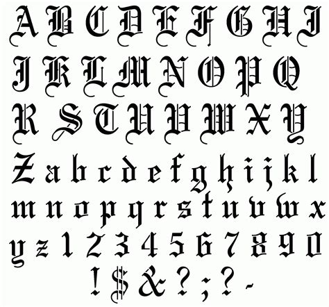 Free Printable Old English Alphabet Letters