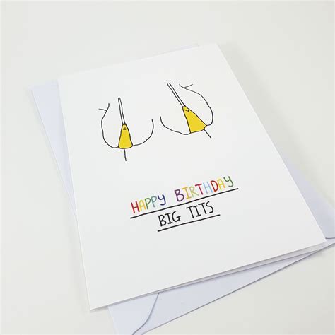Happy Birthday Big Tits Card Birthday Card Party Boobs Etsy