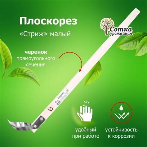 Плоскорез Стриж малый из нержавеющей стали с крепежом и деревянным ...