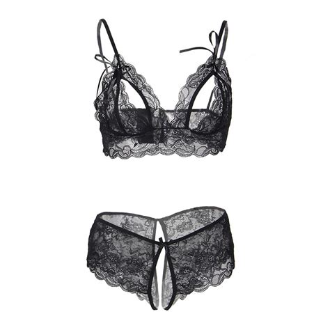 Sexy Underwear Women Set Erotic Crotchless Open Cup Lingerie Sets Sexy Black Red See Though Bra