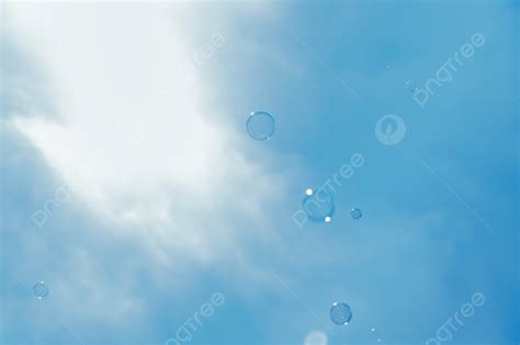 Beautiful Blue Sky Backdrop Soap Bubbles In The Sky Bright Sunny Day