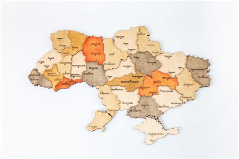 Карта Украины настенная ручной работы из дерева Diptaro 70*50см – фото ...