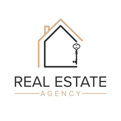 Real Estate Agency Vector Logo Design House And Key Logotype Realtor