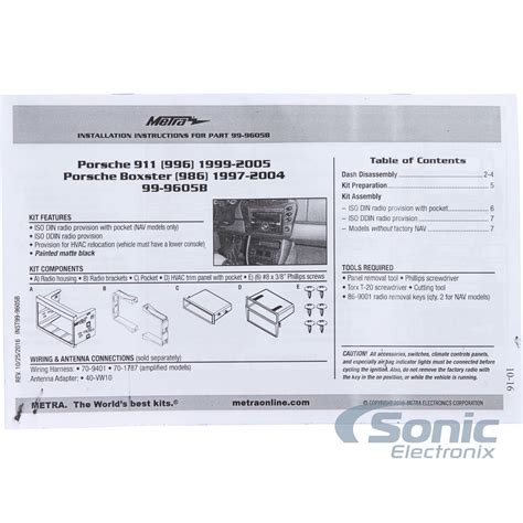 Metra 99-9605B Single/Double DIN Dash Kit for Select 1997-2005 Porsche ...