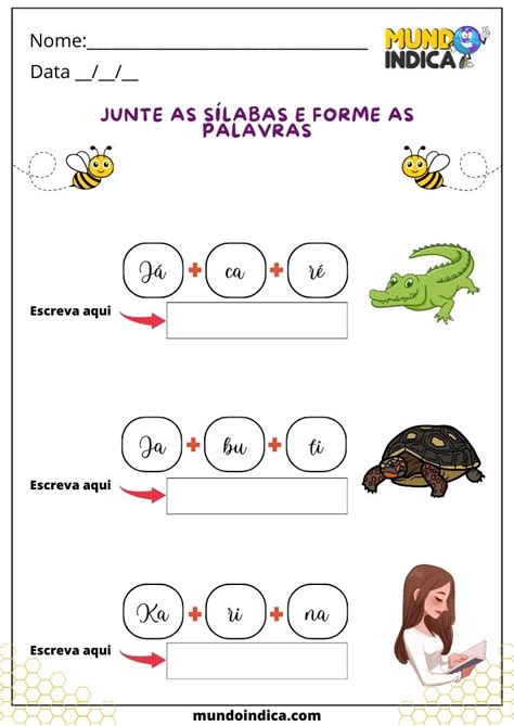 Atividades Com Silabas Para Imprimir - 15 Atividades com Sílabas Simples e Complexas para Imprimir