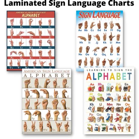 laminated lets learn  sign charts  kids  learners sign