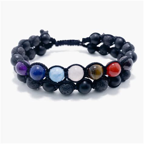 Браслет из шунгита, вулканической лавы, аметиста, лазурита, аквамарина ...