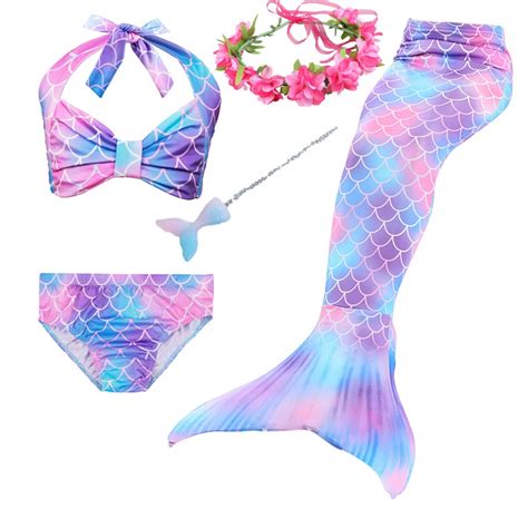 Traje De Ba O De Cola De Sirena Para Ni A Vestido De Princesa Bikini
