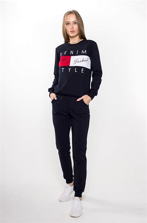 Женский спортивный костюм 6624963 синий купить оптом в HappyWear.ru