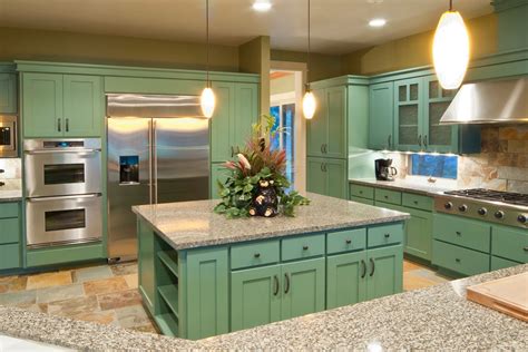 transform  kitchen  rustic sage green kitchen cabinets