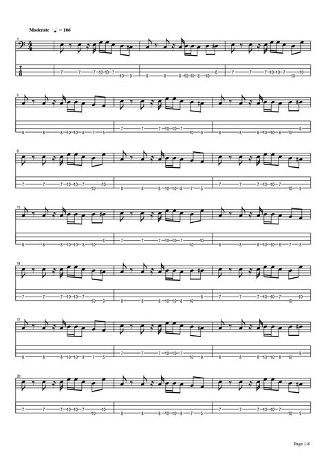 Red Hot Chili Peppers The Adventures Of Rain Dance Maggie Bass Cover Tab