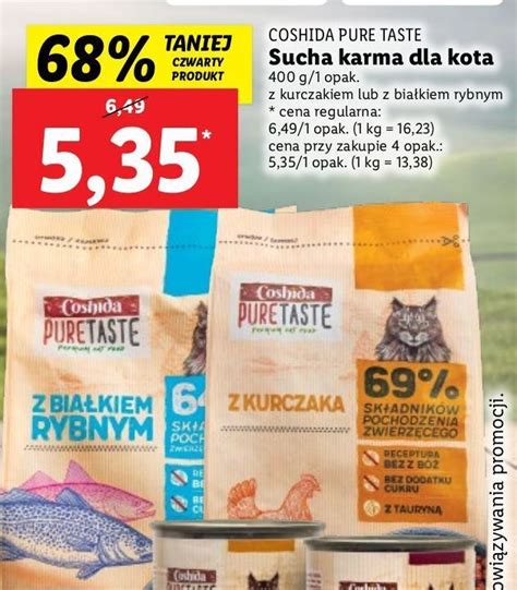 Promocja Karma Dla Kota Z Kurczakiem Coshida Pure Taste W Lidl