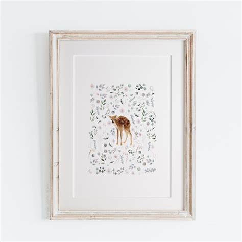 Deer Nursery Art Etsy