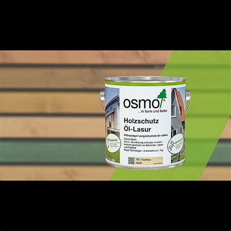 Osmo Holzschutz Öl Lasur Farblos 701 750 ml Seidenmatt BAUHAUS