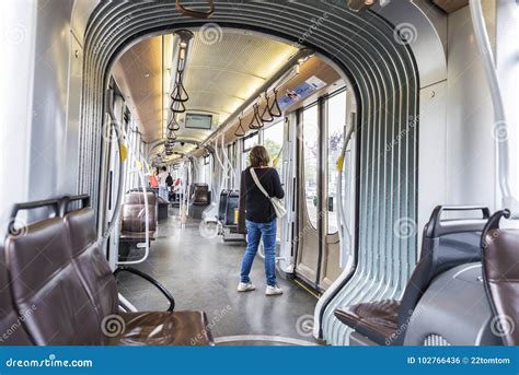 Interior Of A Tram Car In Brussels Belgium Editorial Photo Image Of