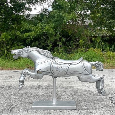 Vintage Boho Cast Aluminum Carousel Horse Chairish