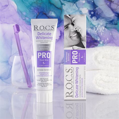 Зубная паста ROCS PRO деликатное отбеливание Fresh Mint 135 гр - купить ...