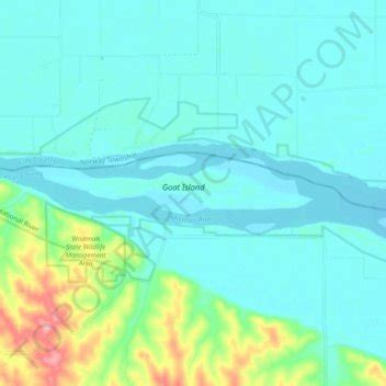 Missouri River topographic map, elevation, terrain