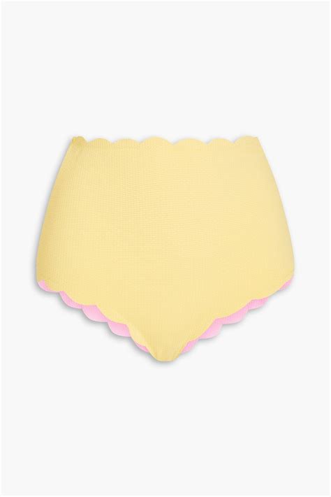 Marysia Santa Monica Textured Stretch Crepe High Rise Bikini Briefs The Outnet