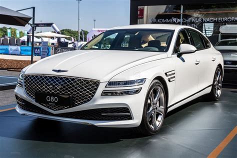 Genesis G80 Luxury Car Showcased At The Iaa Mobility 2021 Motor Show In