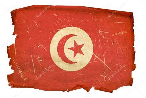 Tunisia Flag old, isolated on white back — Stock Photo © zeffss #1279365