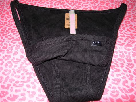 Victoria S Secret PINK Sexy Bikini High Leg String Ribbed Black Classic M L XXL EBay
