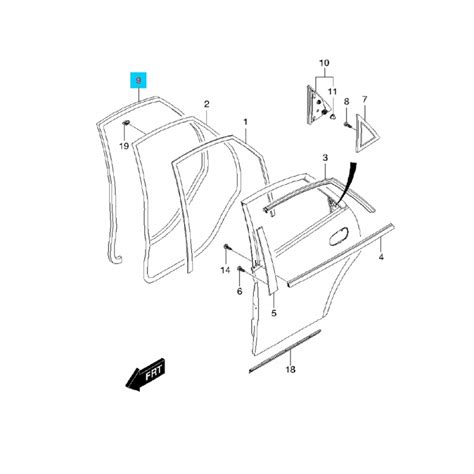 Уплотнитель проёма задней правой двери сплошной Лачетти седан ...
