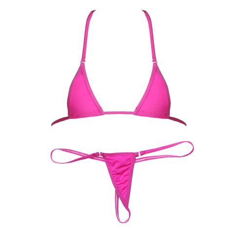 Sexy Damen Micro Bikini Set Badeanzug Bademode BH G string Unterwäsche