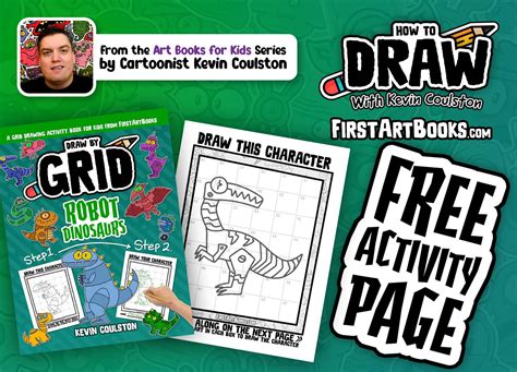 How To Draw A Robot Dinosaur With Grid Drawing Free Worksheet