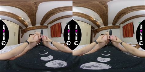 VR180 Video Busty Lina Masturbates With Vibrator On Man VR Porn Video VRPorn