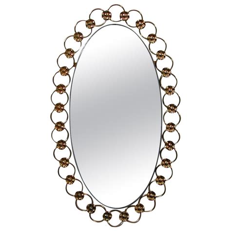 Midcentury Italian Floral Brass Wall Mirror 1950s For Sale At 1stdibs