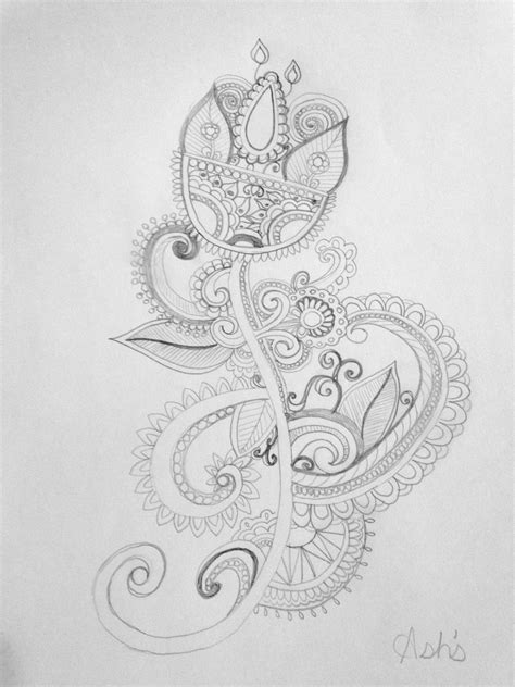 Unfinished Henna Inspired Henna Drawings Doodles