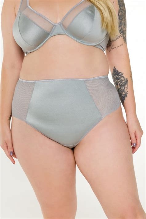 Calcinha Hot Pant Cintura Alta Microfibra Mariah Prata Jescri