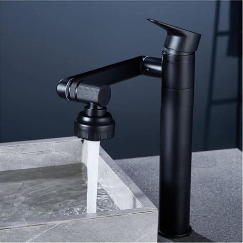 Bathroom Basin Faucet Deck Mounted Sink Splash Proof Mixer Water Tap Degree Rotating Hot And