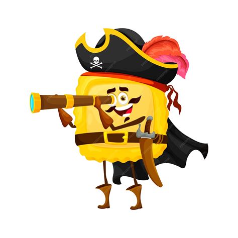 Premium Vector Cartoon Ravioli Italian Pasta Pirate Character Italian Restaurant Noodle