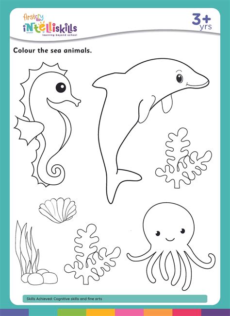 Colour the sea animals Free & Printables Worksheet at FirstCry Intelli