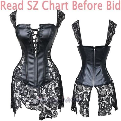 Bustier Corset Lingerie Burlesque Sexy Corset Bustier Gu Pi Re Shapewear Noir Or