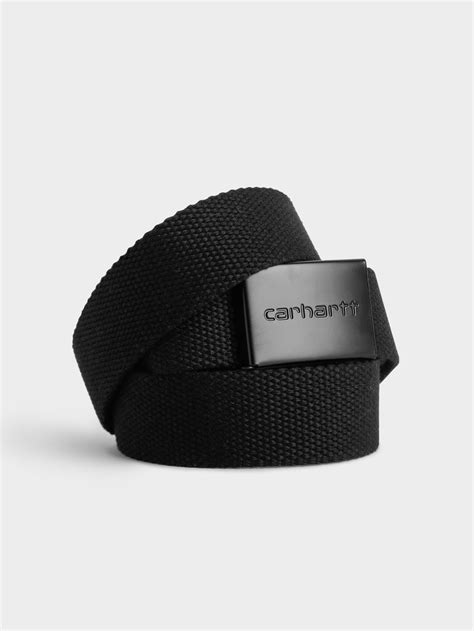 Carhartt Wip Clip Belt In Tonal Black Black Glue Store