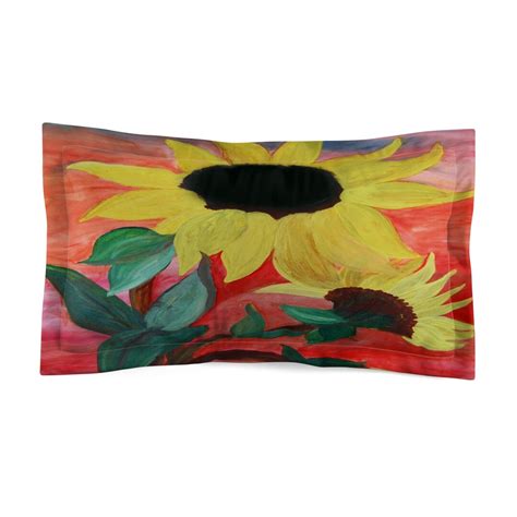 Giant Sunflower Floral Pillow Shams With My Art Beautiful Floral