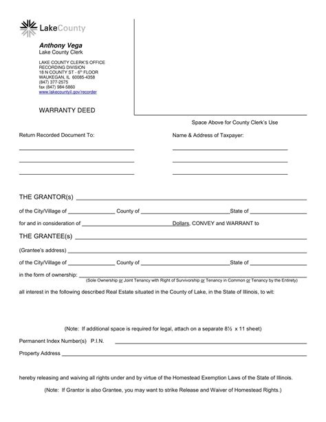 Free Printable Warranty Deed Form Templates [pdf Word]