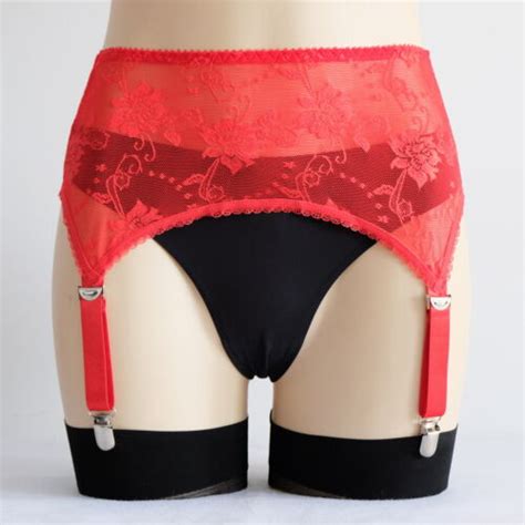 Luxallacki Sheer Floral Lace Straps Suspender Garter Belt Underwear Lingerie Ebay