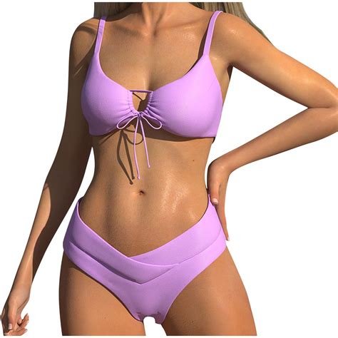 Jsheng Bikini Swimsuit For Women Two Piece New Fashion Comfortable Bikini Women S Sexy Plain
