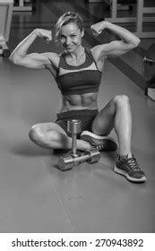 Sexy Blonde Doing Fitness Gym Female Stock Photo 270943949 Shutterstock