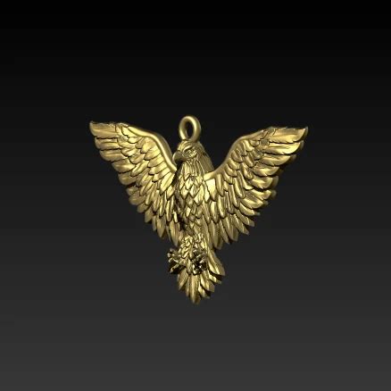 Eagle pendant 3d jewellery stl - Cad Wala