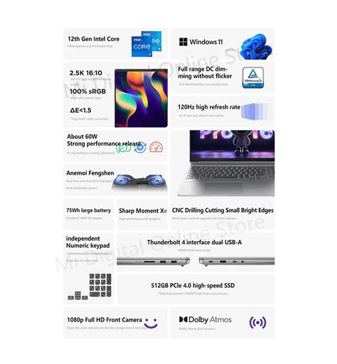 Lenovo Xiaoxin Pro 16 Laptop: Intel 12th Gen Core, 16GB RAM, 2.5K 120Hz ...