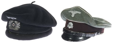 Panzer Crew Beret Crash Helmet And A Ss Uniform Cap Rock Island Auction