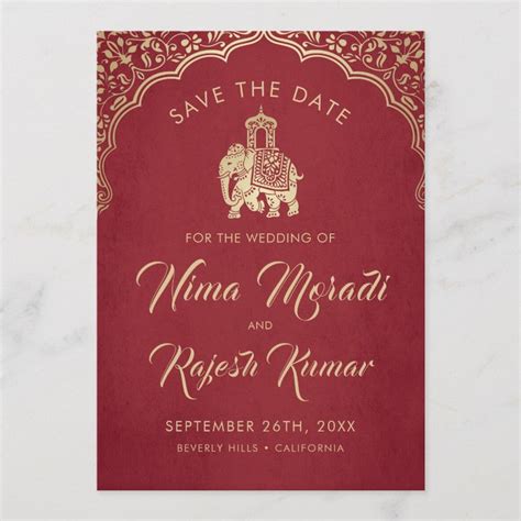 Photo Save The Date Indian Wedding Blue And Gold Save The Date