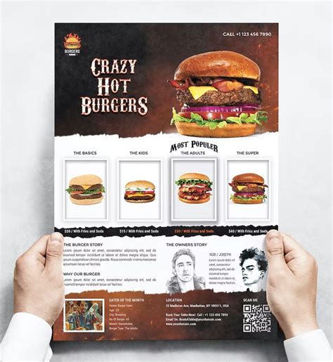 Burger Menu Flyer Template Psd Menu Flyer Burger Menu Food Template