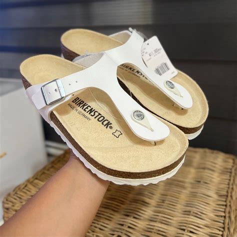 Birkenstock Gizeh Classic White Womens Fashion Footwear Flats
